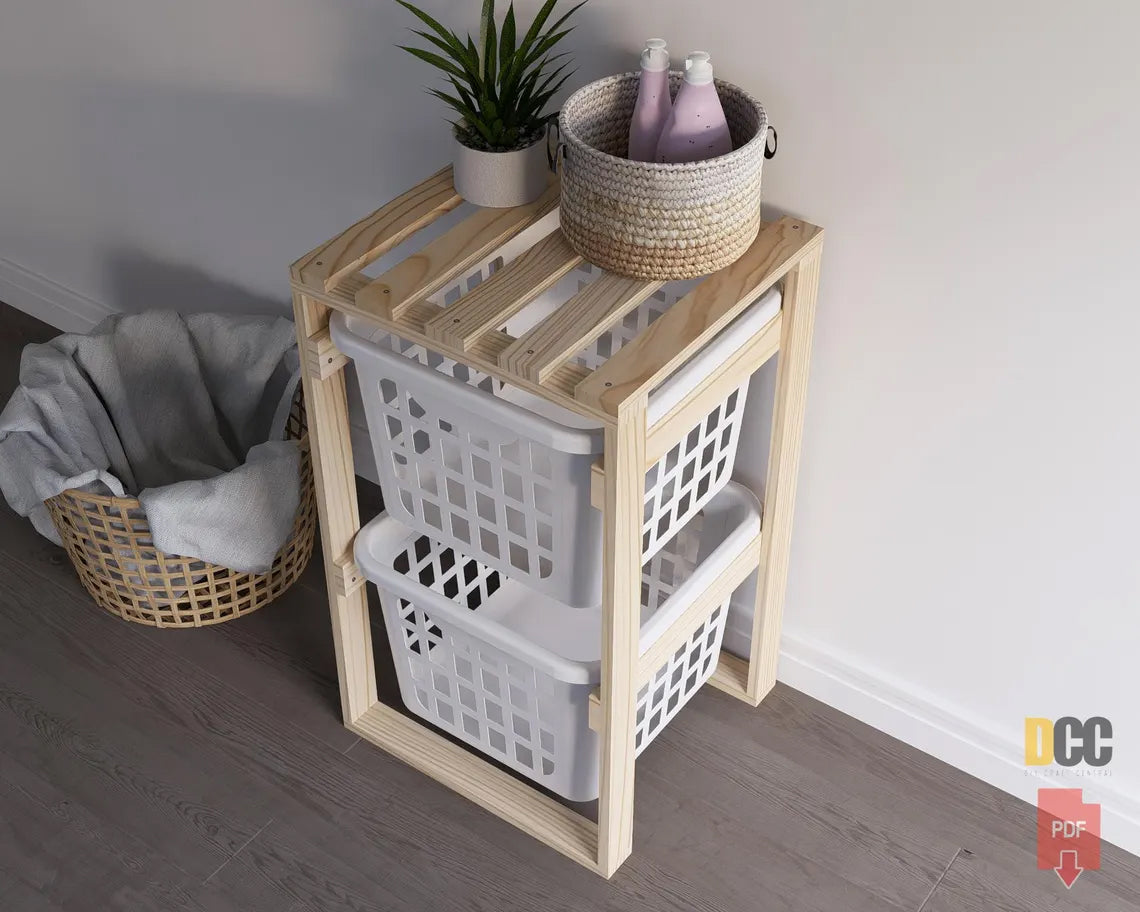 2 Tier Laundry Basket Holder