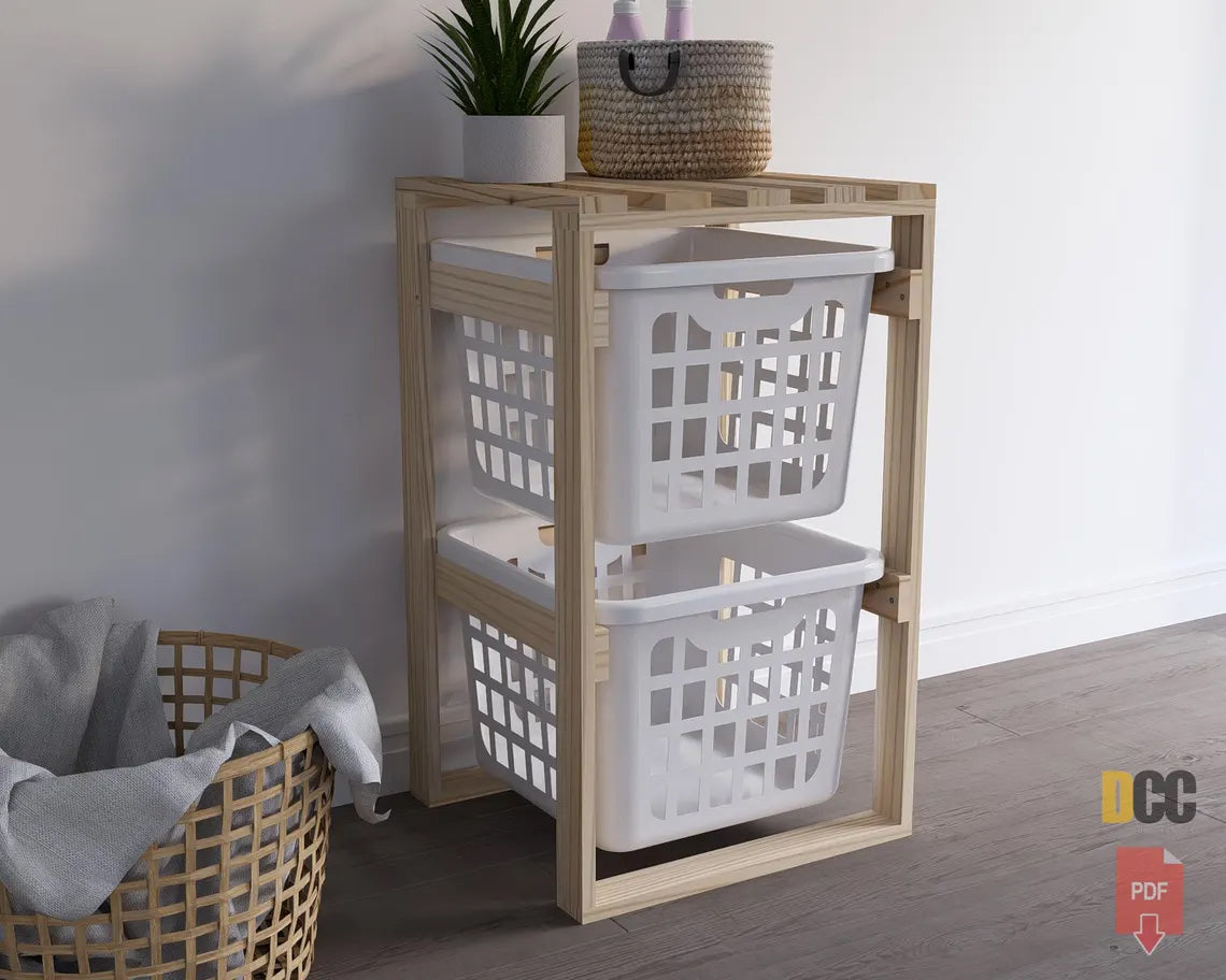2 Tier Laundry Basket Holder