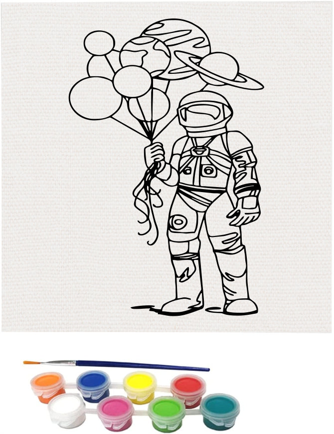 Astronaut with Balloon DIY Framed Canvas Base for Painting