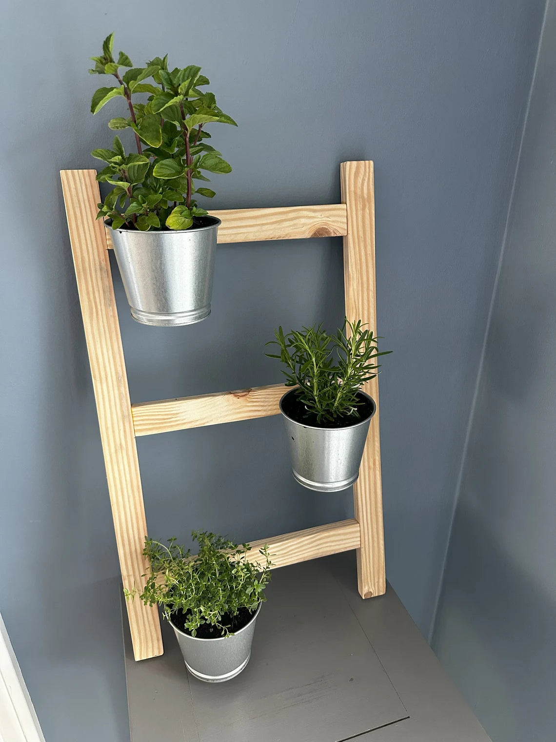 Wooden Ladder Plant Stand For Indoor or Outdoor | Balcony or Patio ( Pots Not included)