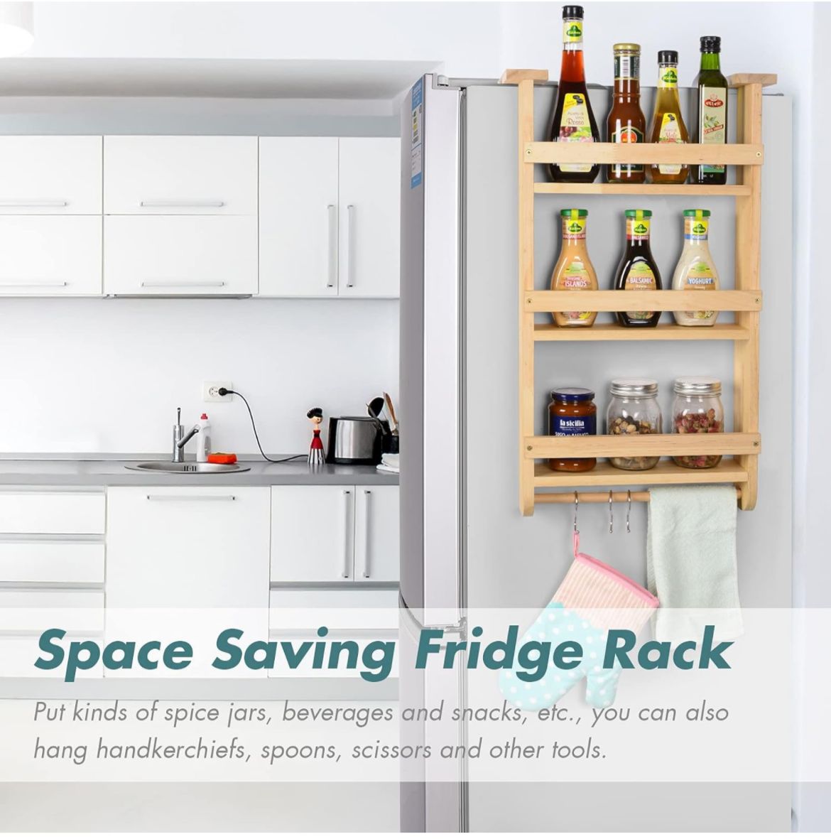 Fridge Side Shelf Rack Organizer | Refrigerator Side Shelf