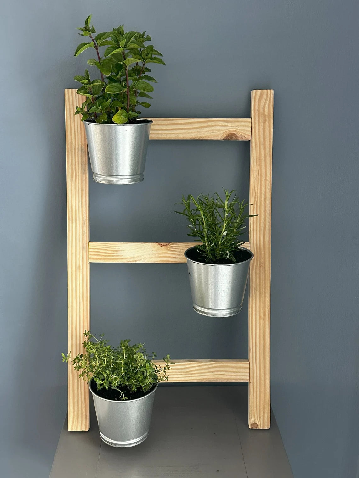 Wooden Ladder Plant Stand For Indoor or Outdoor | Balcony or Patio ( Pots Not included)